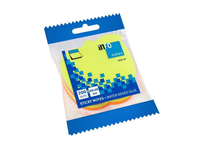 Cub notițe adezive 70 x 70 mm formă 200 file Info Notes