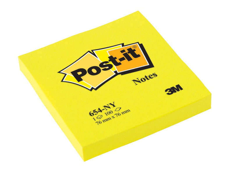 Notes adeziv 76 x 76 mm 100 file neon Post-it, 100% PEFC SGSCH-PEFC-COC-110078