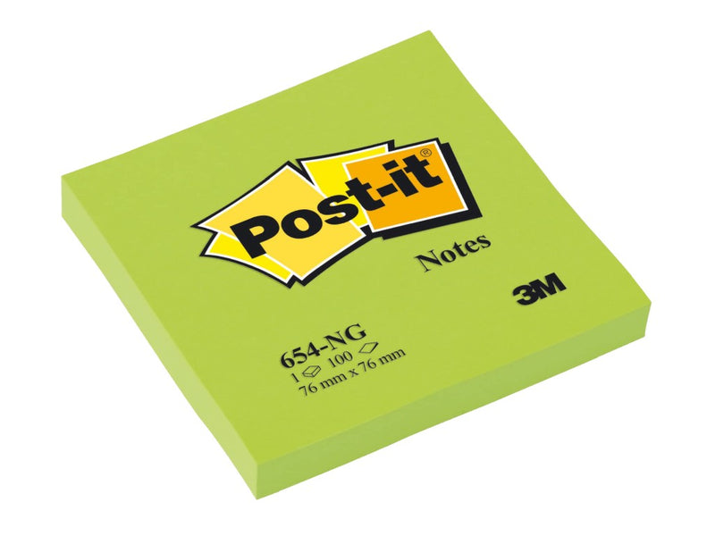 Notes adeziv 76 x 76 mm 100 file neon Post-it, 100% PEFC SGSCH-PEFC-COC-110078