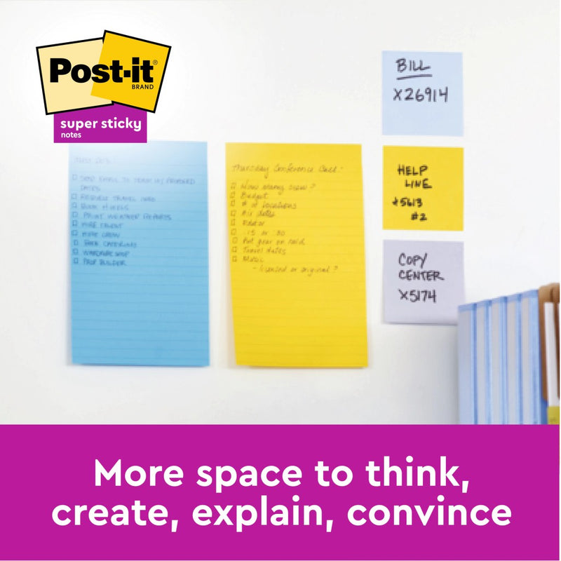 Notes adeziv 102 x 152 mm 100 file neon liniate Post-it 3M