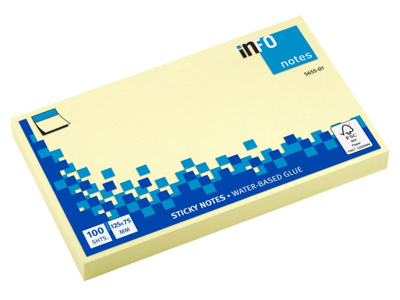Notes adeziv 75 x 125 mm 100 file Info Notes