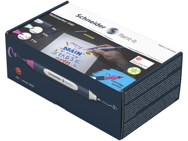 Twinmarker Schneider Paint-It 040 brush + round complete set V2 27 buc ass