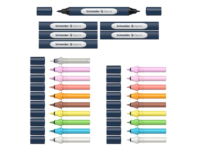 Twinmarker Schneider Paint-It 040 brush + round complete set V2 27 buc ass