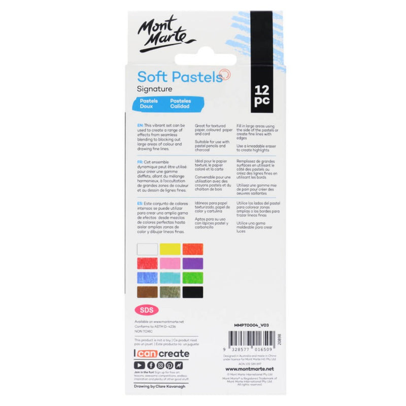 Pastel soft Mont Marte 12 buc