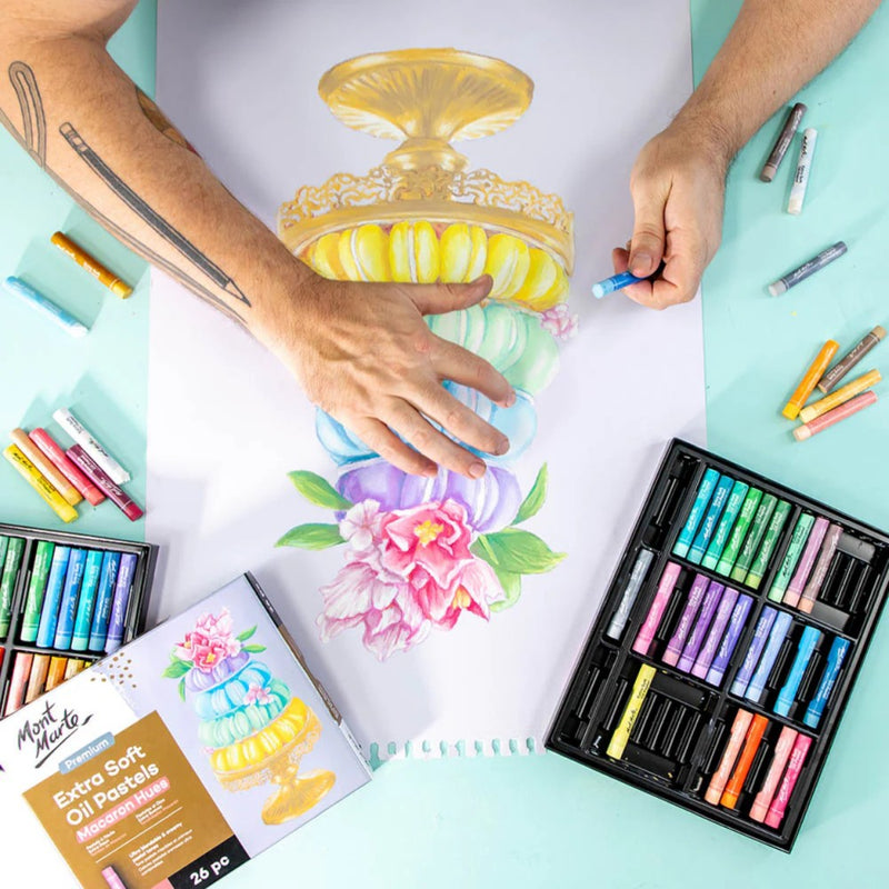 Pastel ulei extra fin nuanțe pastelate Mont Marte 26 buc/set