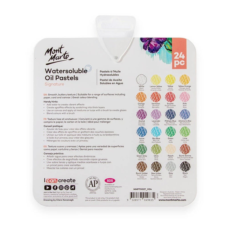 Pastel ulei în cutie metalică Mont Marte 24 buc/set