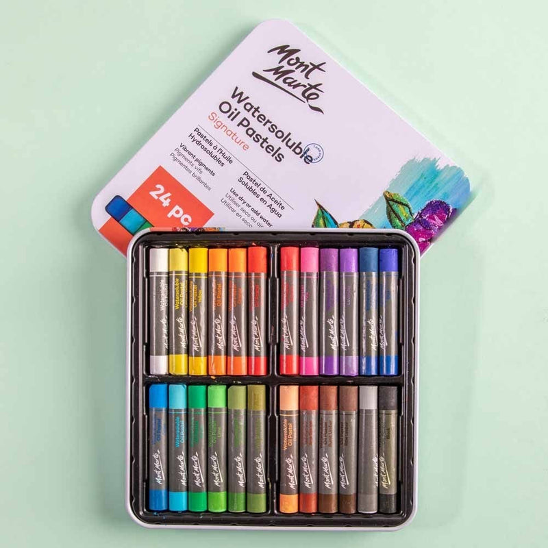Pastel ulei în cutie metalică Mont Marte 24 buc/set