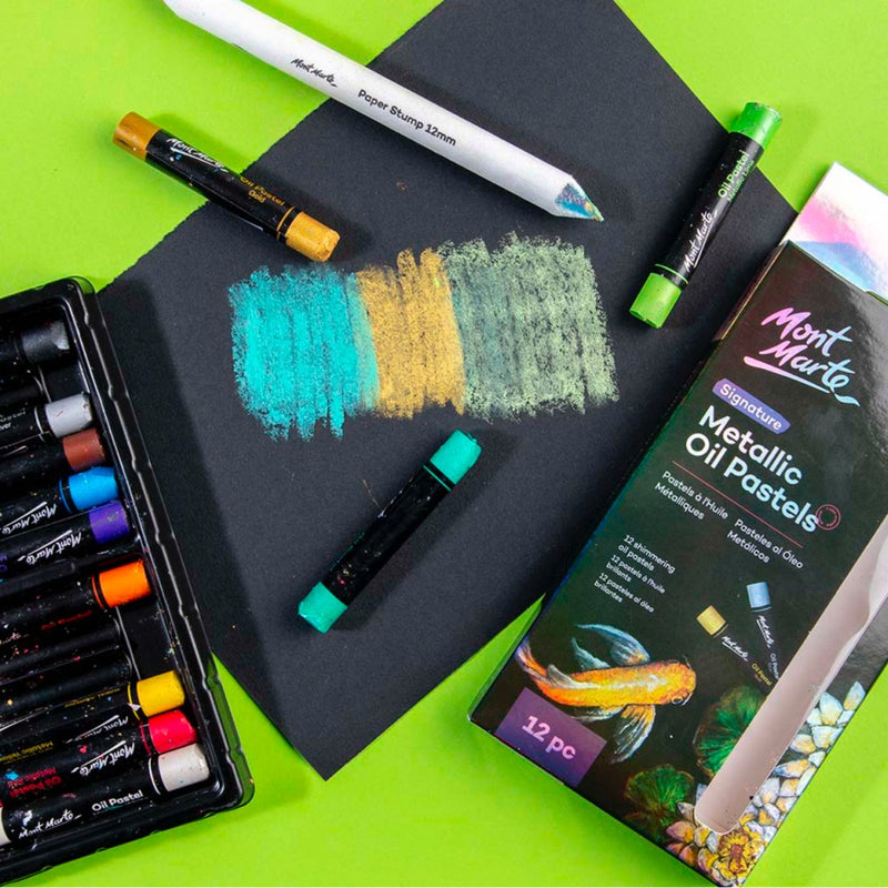 Pastel ulei metalizat Mont Marte 12 buc/set