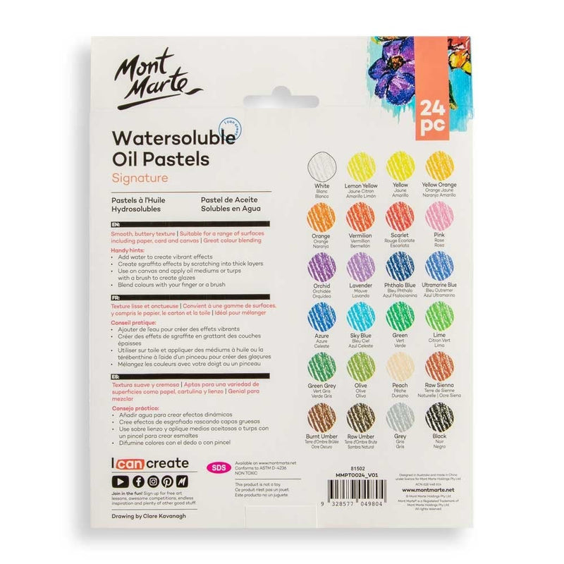 Pastel ulei solubil Mont Marte 24 buc/set
