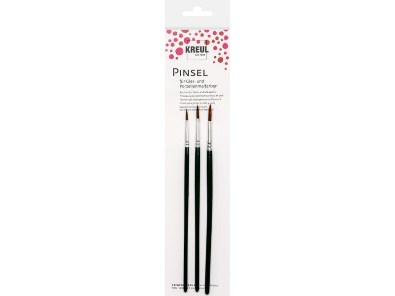 KREUL Brushes for Glass & Porcelain paint 3/set