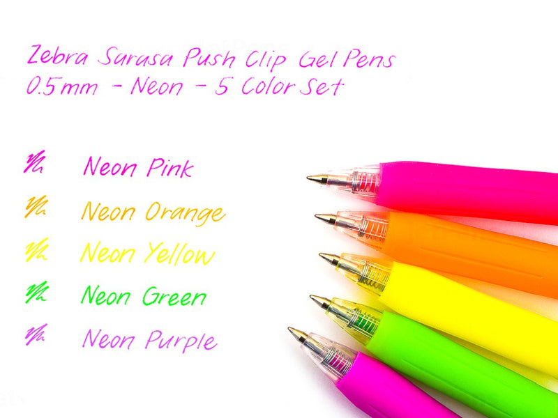 Pix cu gel Neon Zebra 5 culori/set