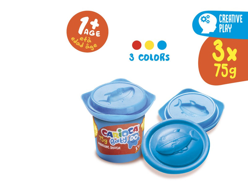 Plastilina Baby Dough Carioca 3 x 75 g/cutie