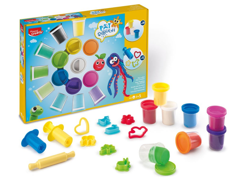 Plastilină Pat'Dough Maxi Set 20 culori + 12 accesorii