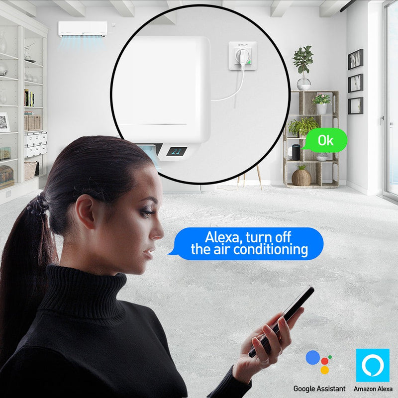 Priză de perete WiFi Tellur Smart, 3000W, 16A, alb