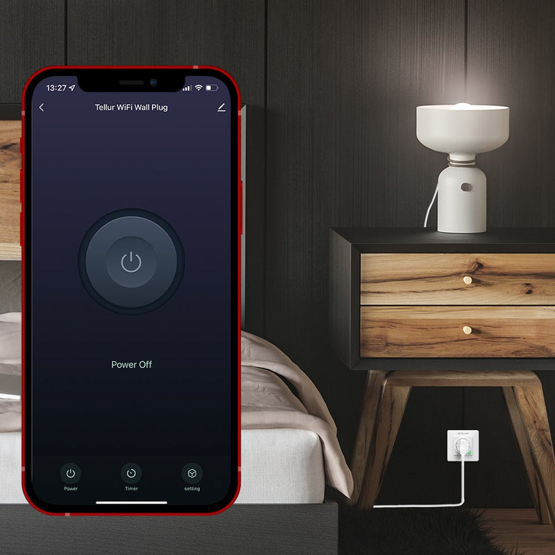 Priză de perete WiFi Tellur Smart, 3000W, 16A, alb
