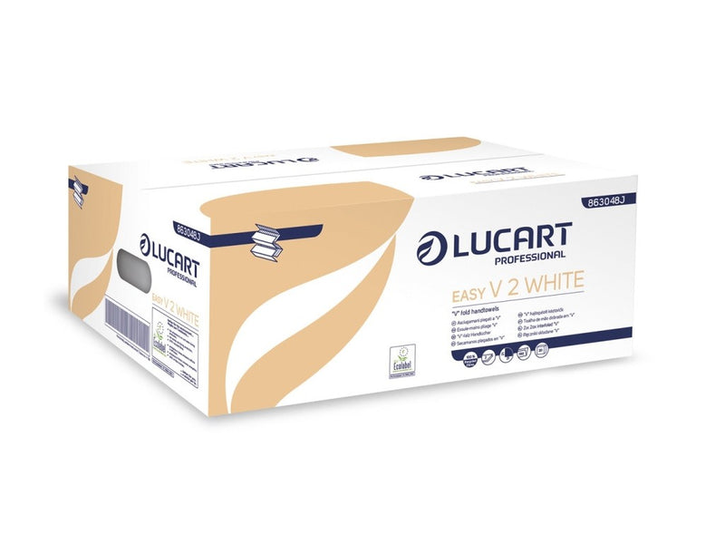 Prosoape pliate V 2 Lucart Easy, 2 str, 21 x 21 cm, 190 buc/pachet, 20 pachete/bax