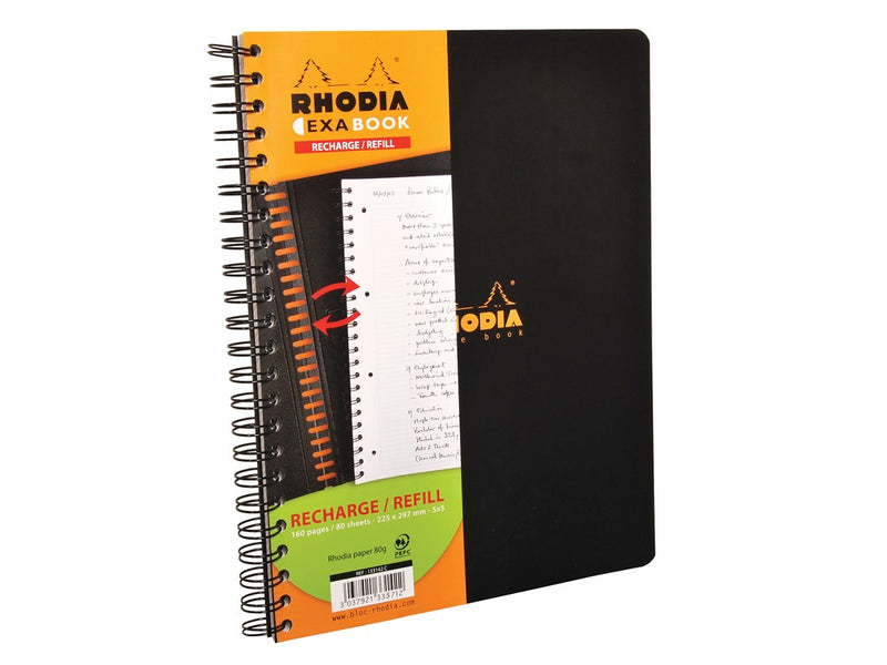Rezervă caiet organizare A4+ spirală 80 file Rhodia Exabook