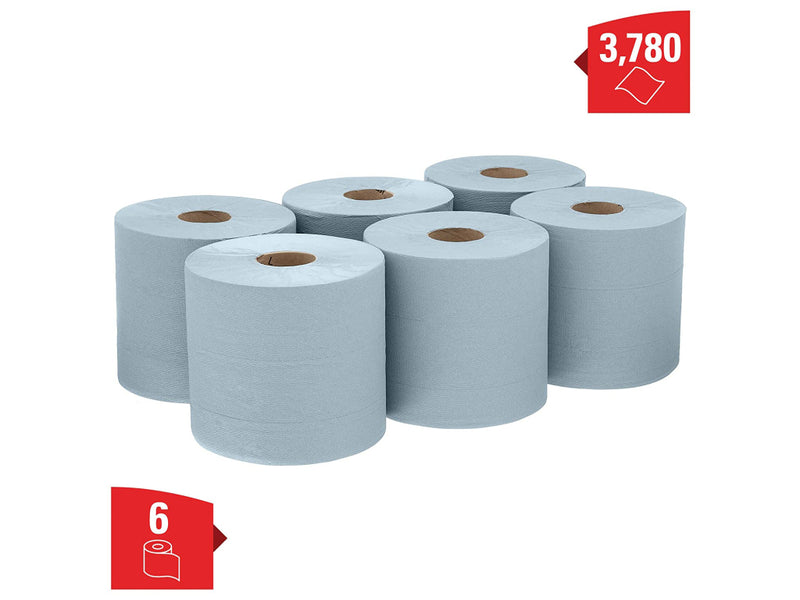 Rezervă prosoape în rolă Kimberly-Clark L10, Food & Hygiene, 1 strat, albastre, 239 m/rolă, 6 role/set