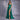 Rochie verde lunga din satin cu dantela Sensation