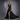 Rochie neagra lunga din satin cu nod in talie si despicatura London