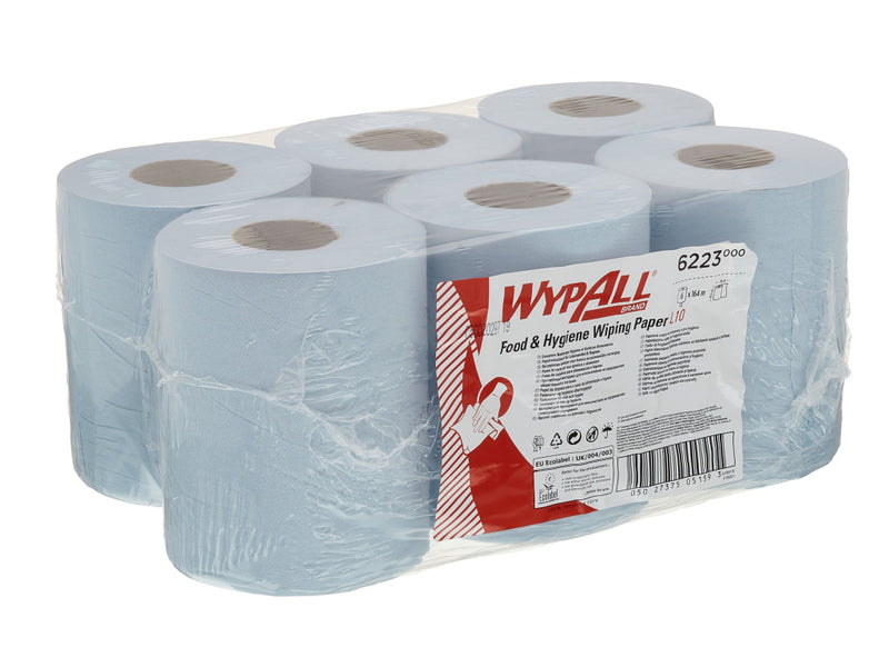 Rolă derulare centrală Kimberly-Clark WypAll, albastră, 38 x 18 cm, 430 porții/rolă, 6 role/set
