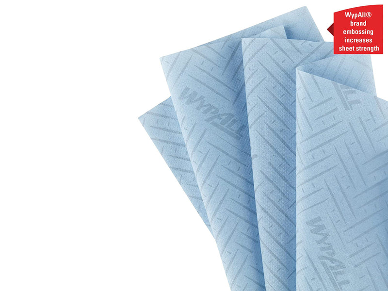 Rolă derulare centrală Kimberly-Clark WypAll, albastră, 38 x 18 cm, 430 porții/rolă, 6 role/set