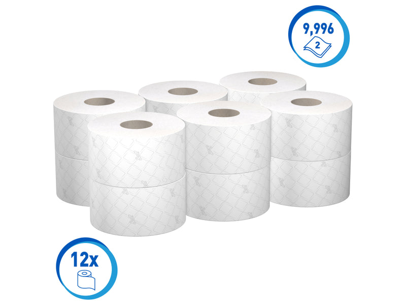 Rolă hârtie igienică derulare centrală Kimberly-Clark, 2 straturi, 204 m, 12 role/set