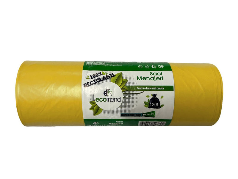 Saci menaj 120 L (70 x 110) 30 microni 10 buc/rolă LDPE