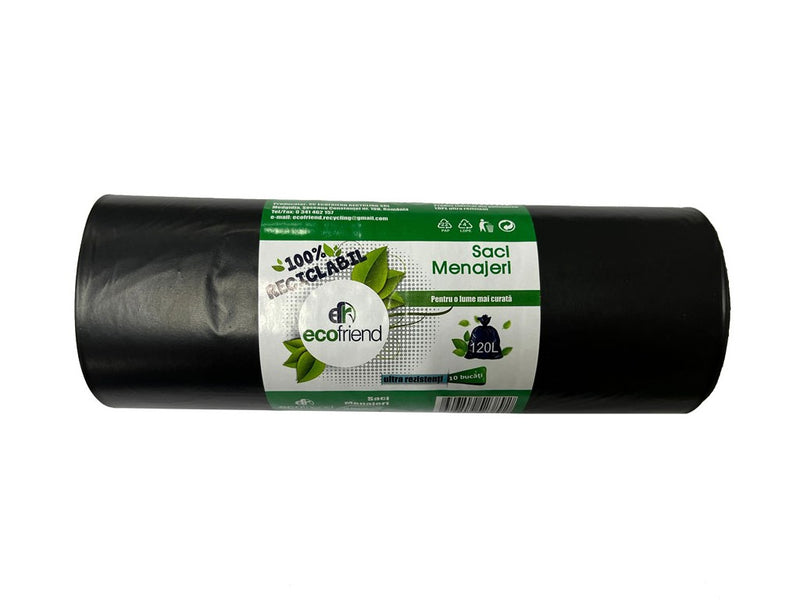 Saci menaj 120 L (70 x 110) 30 microni 10 buc/rolă LDPE