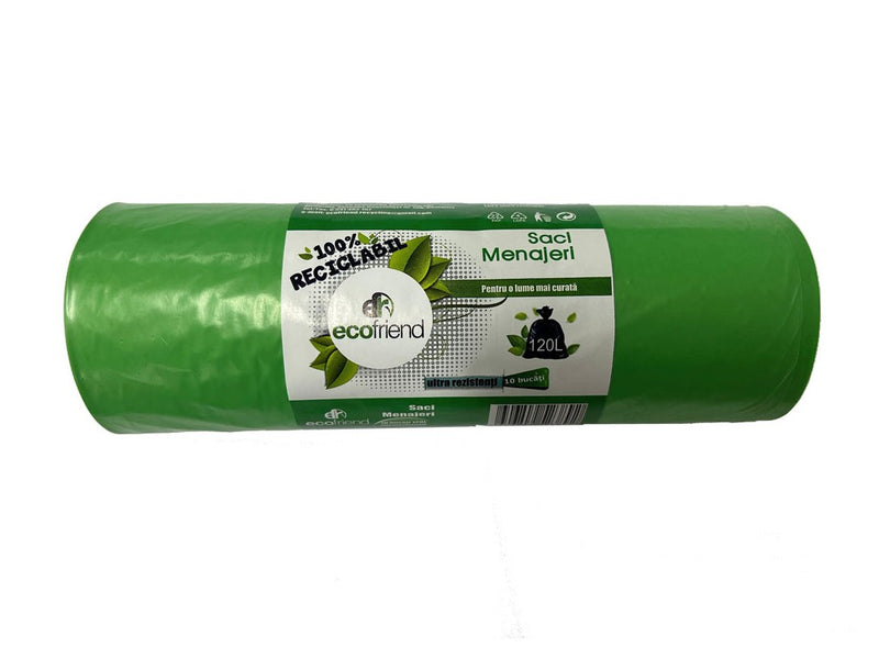 Saci menaj 120 L (70 x 110) 30 microni 10 buc/rolă LDPE