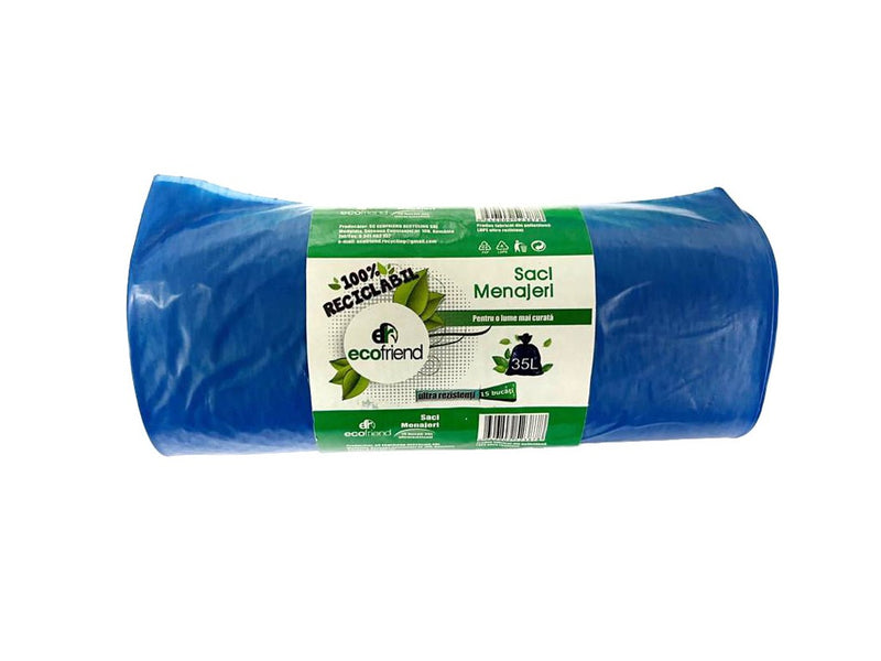 Saci menaj 35 L (50 x 70) 22 microni 15 buc/rolă LDPE