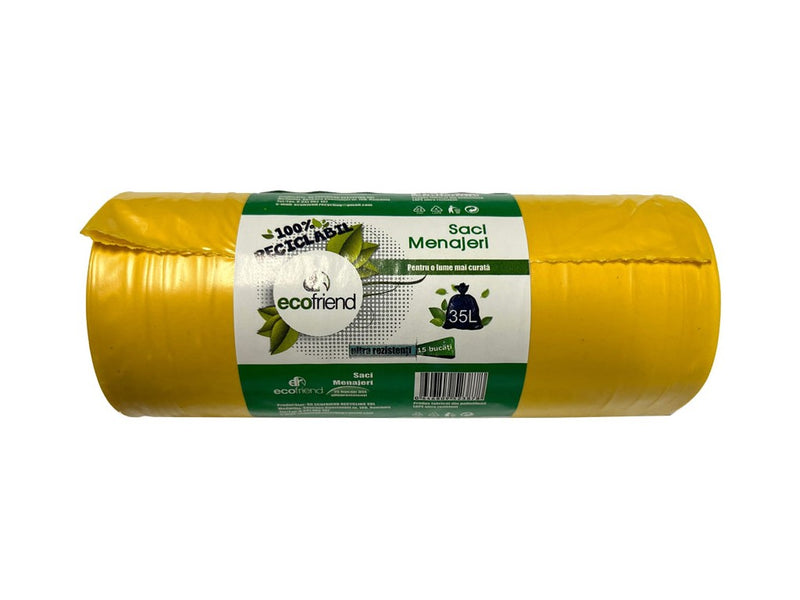 Saci menaj 35 L (50 x 70) 22 microni 15 buc/rolă LDPE