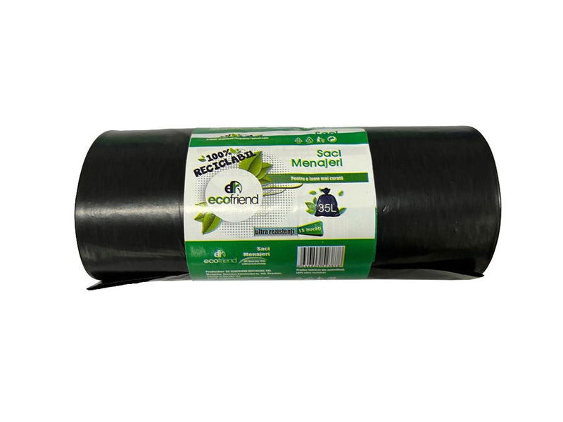 Saci menaj 35 L (50 x 70) 22 microni 15 buc/rolă LDPE