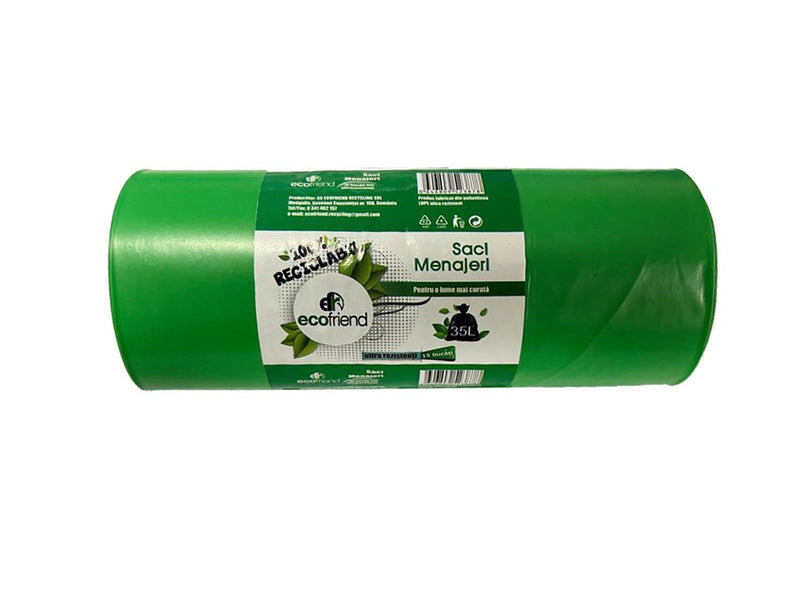 Saci menaj 35 L (50 x 70) 22 microni 15 buc/rolă LDPE