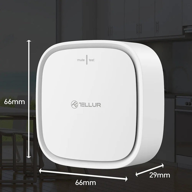 Senzor de gaz WiFi Tellur Smart, DC12V 1A, Alb