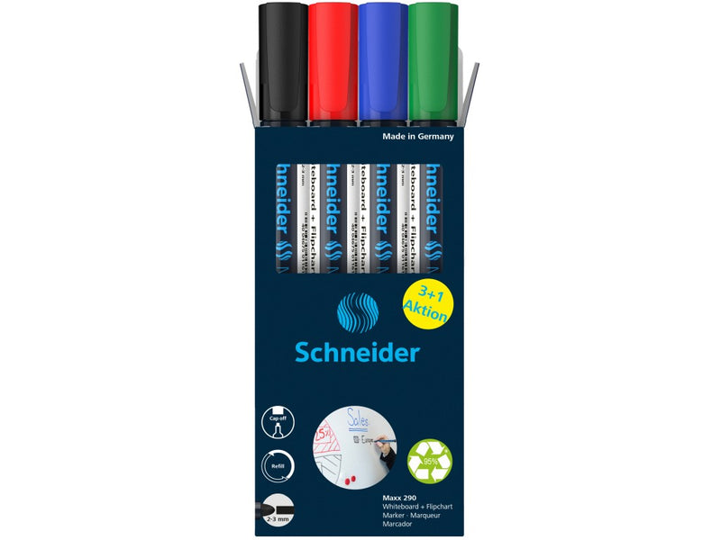 Marker whiteboard + flipchart 290 Schneider 4/set