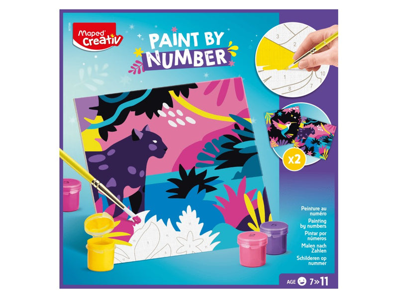 Set Maped Creativ Paint by number - Leopard și Pasăre