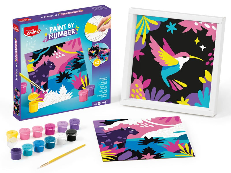 Set Maped Creativ Paint by number - Leopard și Pasăre