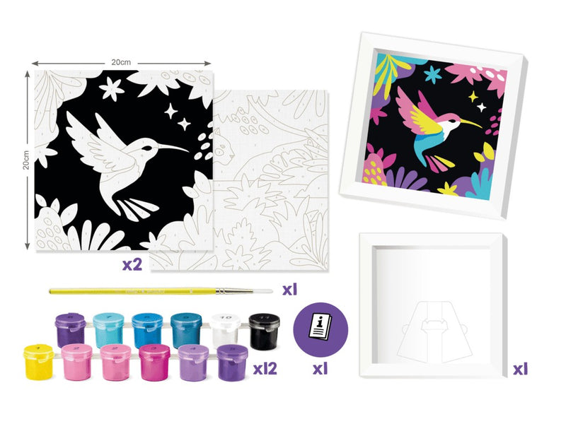Set Maped Creativ Paint by number - Leopard și Pasăre