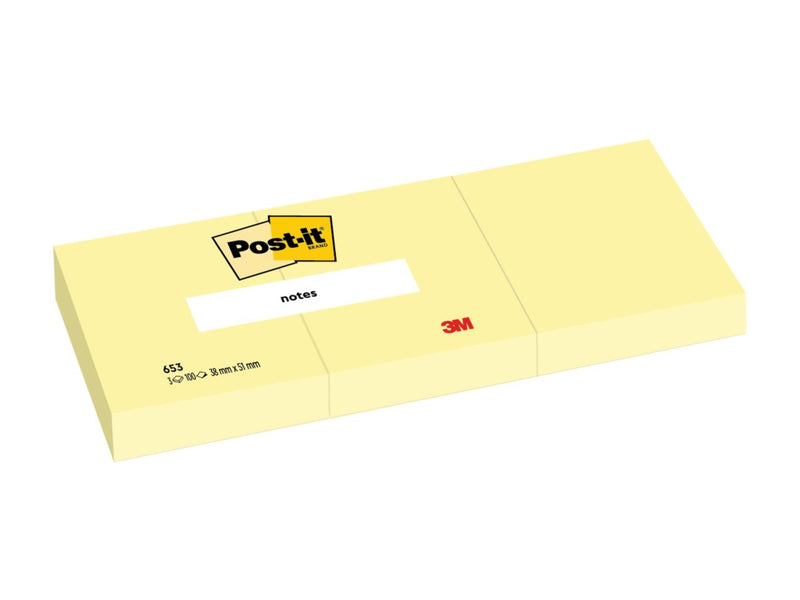 Cub notițe adezive 51 x 38 mm 300 file Post-it Canary Yellow 3/set