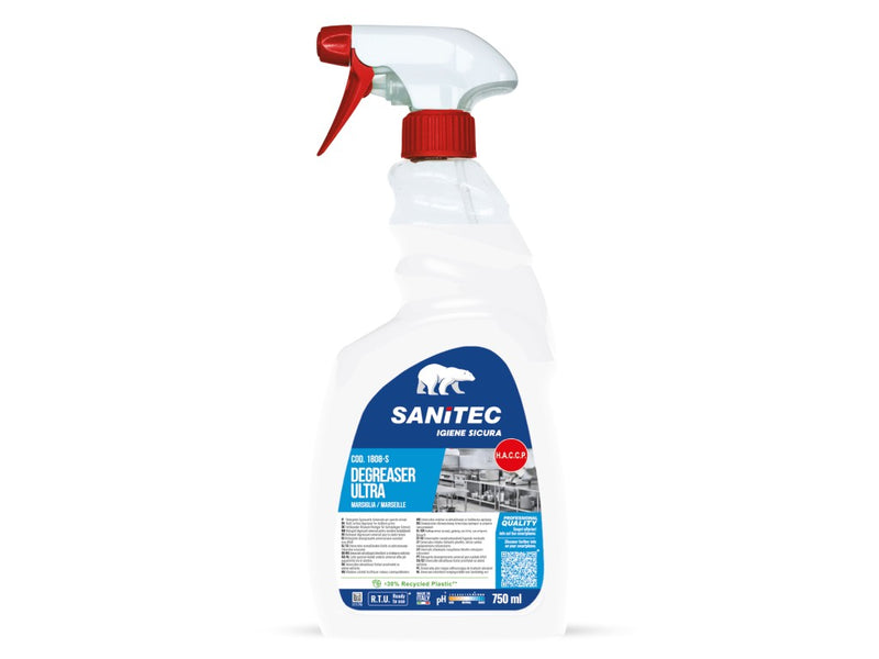 Soluție curățat suprafețe bucătărie cu pulverizator 750 ml Sgrassatore ultra Sanitec