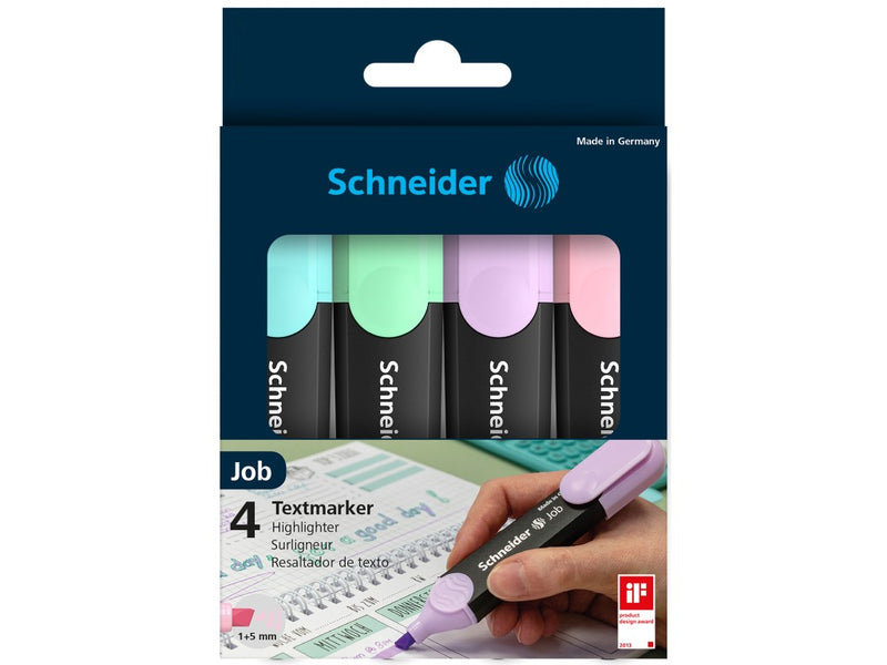 Textmarker Schneider Job Pastel 4/set