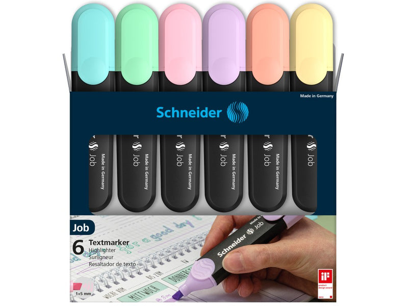 Textmarker Schneider Job Pastel 6/set