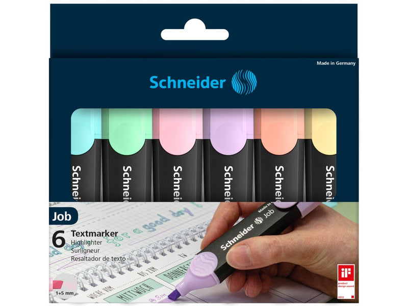 Textmarker Schneider Job Pastel 6/set