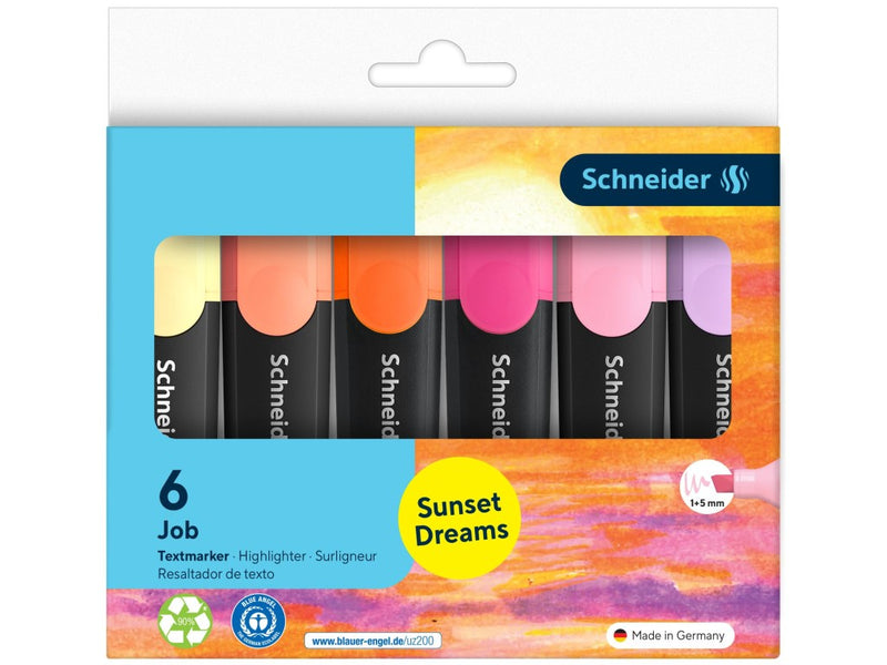 Textmarker Schneider Job Sunset Dreams 6 culori/set