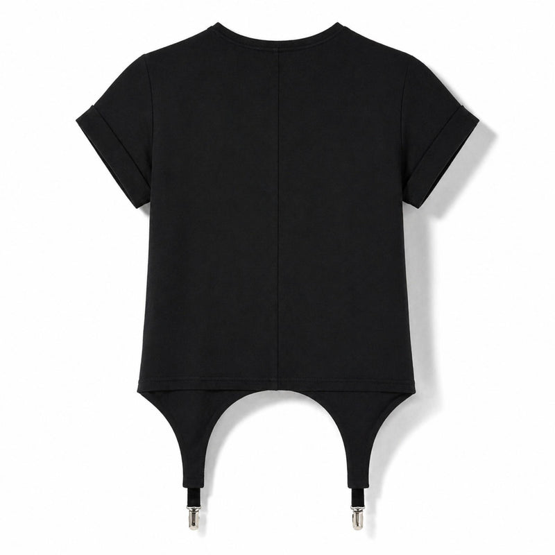 Tricou dama negru cu portjartiere N⁰20