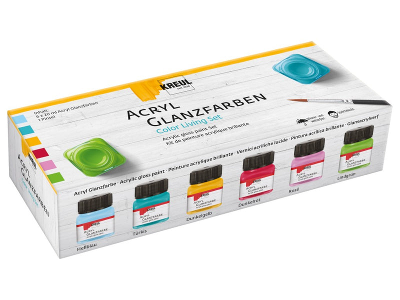 Vopsea acrilică lucioasă Kreul Color 20 ml 6/set